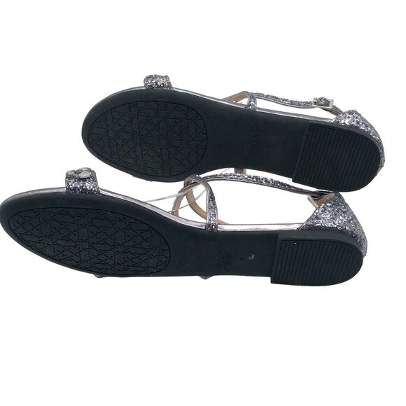 Badgley Mischka Jewel Osome Purple Silver Rhinestone Open-Toe Strappy Sandals 9 - Picture 5 of 7